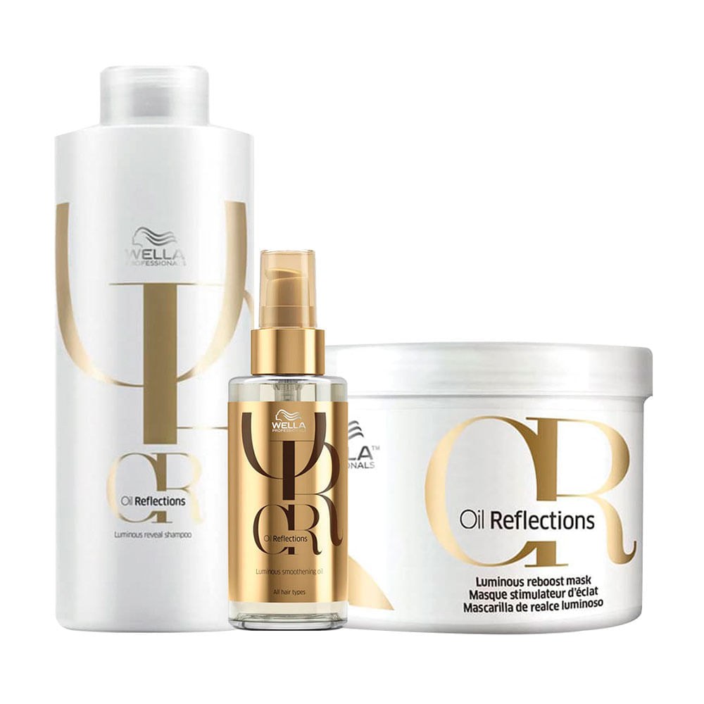 Kit Wella Oil Reflections - Shampoo 1000 ml + Máscara 500 ml + Óleo 100 ml — imagem 3 | Drogaria Taveira