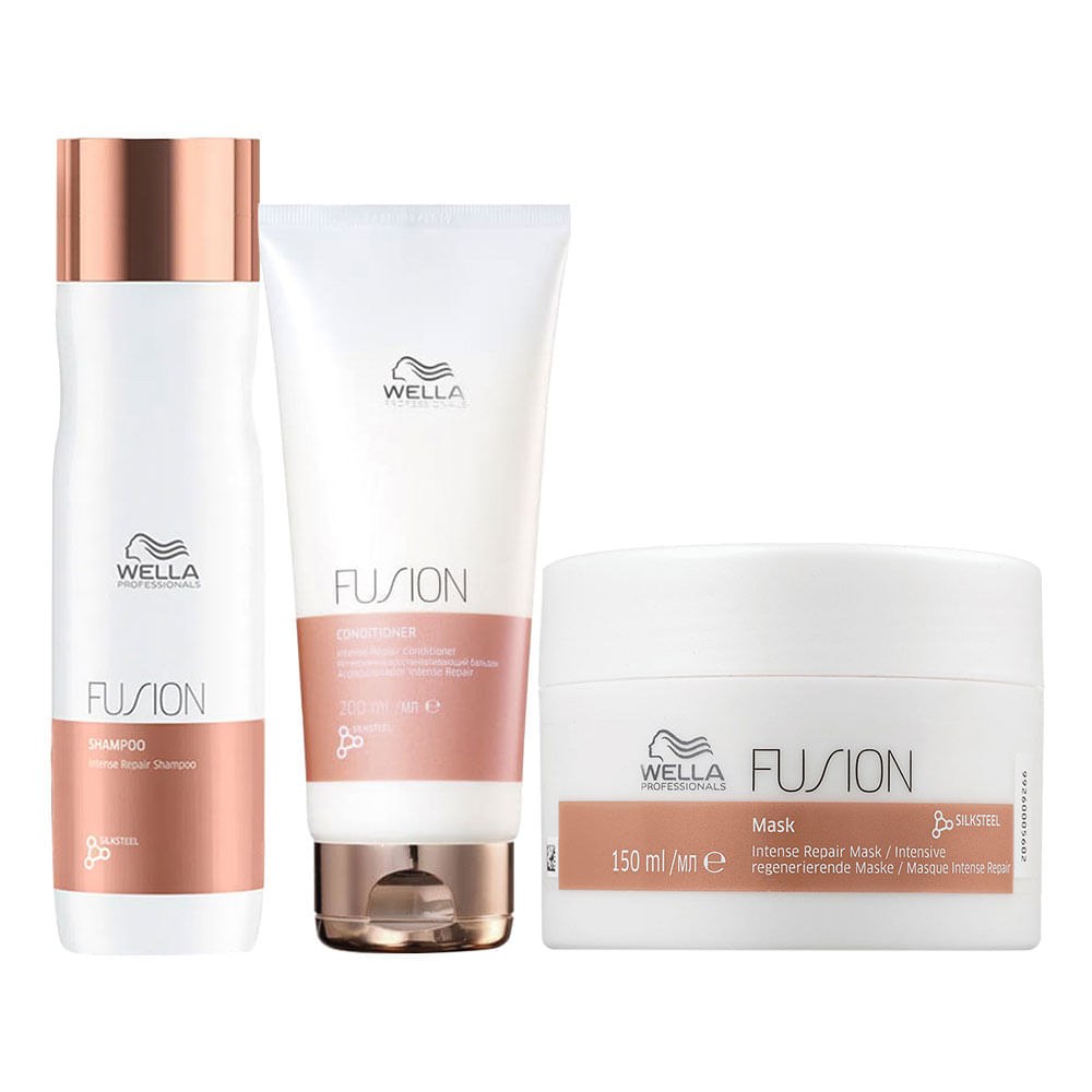 Kit Wella Professionals Fusion - Shampoo 250 ml + Condicionador 200 ml + Máscara 150 ml — imagem 3 | Drogaria Taveira