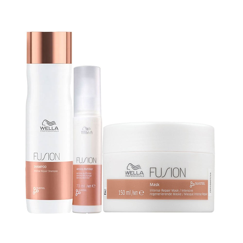 Kit Wella Professionals Fusion - Shampoo 250 ml + Máscara 150 ml + Tratamento Reconstrução 70 ml — imagem 3 | Drogaria Taveira