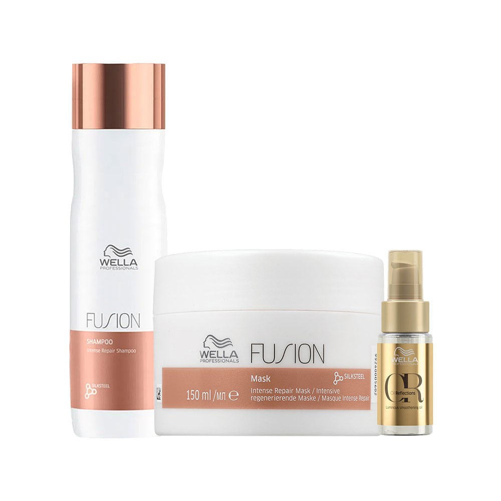 Kit Wella Professionals Fusion - Shampoo 250 ml + Máscara 150 ml + Óleo 30 ml — imagem 3 | Drogaria Taveira