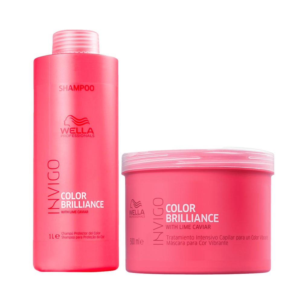 Kit Wella Professionals Invigo Color Brilliance - Shampoo 1000 ml + Máscara 500 ml — imagem 2 | Drogaria Taveira