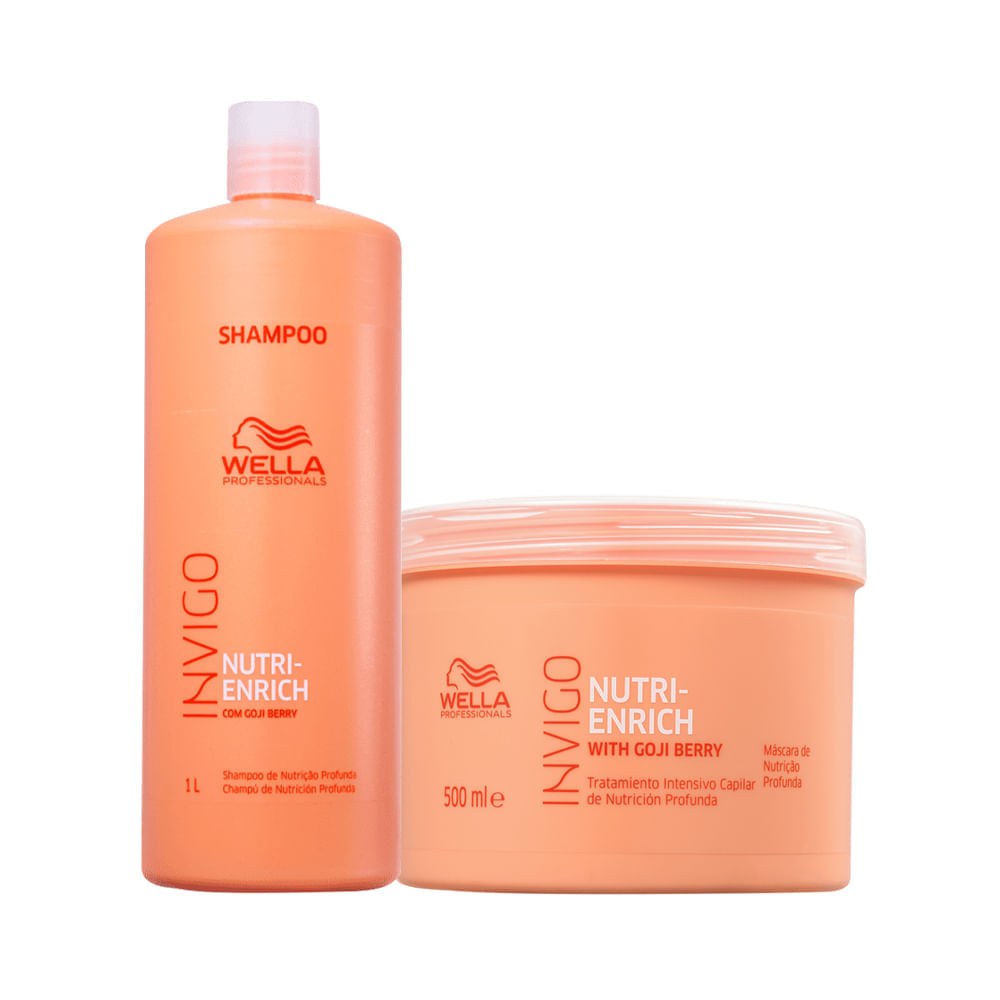 Kit Wella Professionals Invigo Nutri Enrich - Shampoo 1000 ml + Máscara 500 ml — imagem 2 | Drogaria Taveira