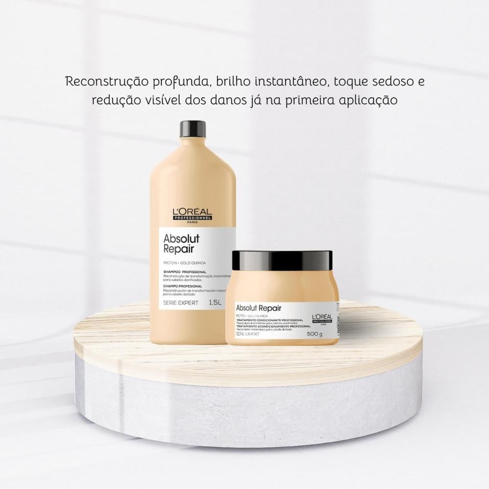 L'Oréal - Absolut Repair Gold Kit Shampoo e Máscara - 1,5L/500g — imagem 3 | Drogaria Taveira
