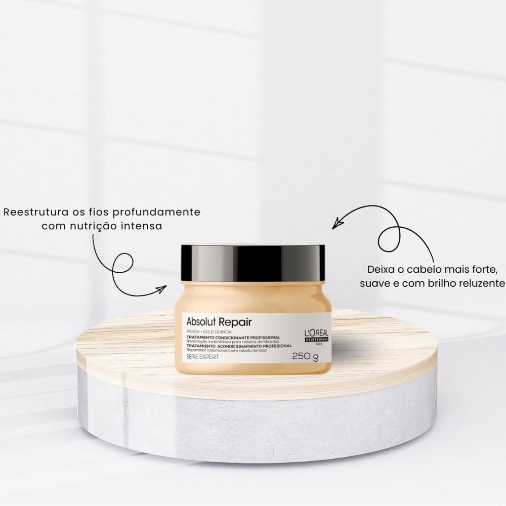 L'Oréal - Absolut Repair Gold Kit Shampoo, Máscara e Óleo — imagem 2 | Drogaria Taveira