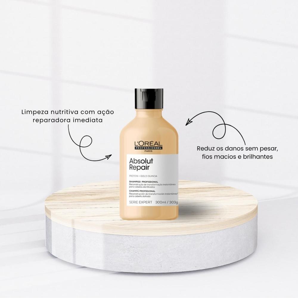 L'Oréal - Absolut Repair Gold Kit Shampoo, Máscara e Óleo — imagem 4 | Drogaria Taveira