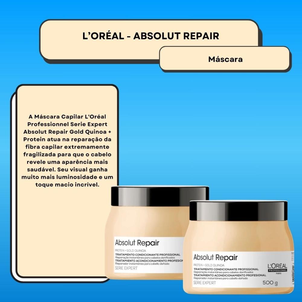 L'Oréal Absolut Repair Gold Quinoa - Kit 2 Máscaras Capilares - 500g cada — imagem 3 | Drogaria Taveira