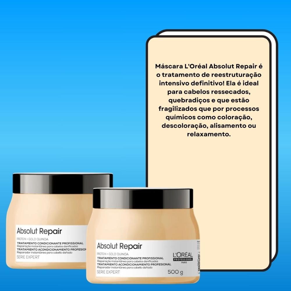 L'Oréal Absolut Repair Gold Quinoa - Kit 2 Máscaras Capilares - 500g cada — imagem 4 | Drogaria Taveira