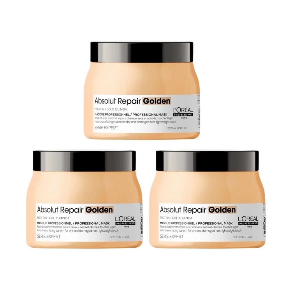 L'Oréal Absolut Repair Gold Quinoa - Kit 3 Máscaras Capilares - 500g cada — imagem 2 | Drogaria Taveira