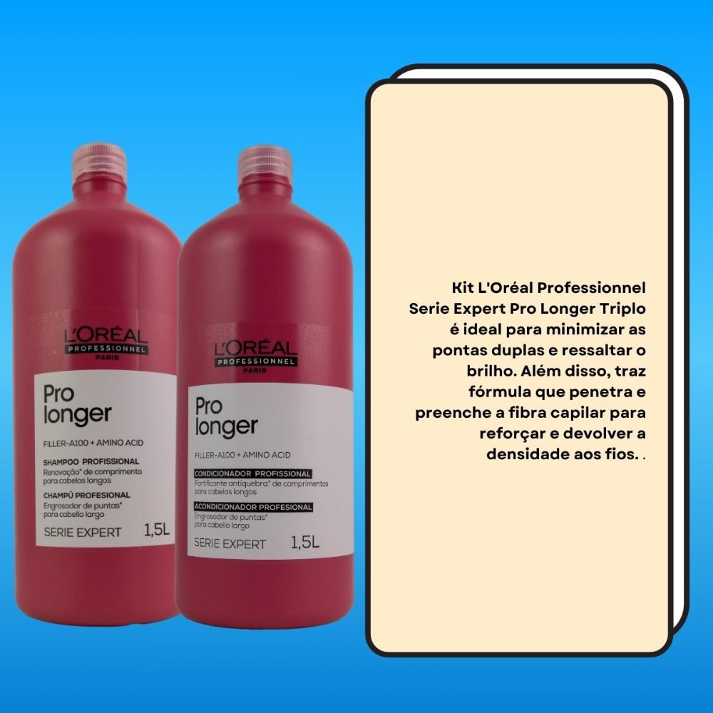 L'Oréal Pro Longer - Kit Shampoo + Condicionador 1,5L cada — imagem 3 | Drogaria Taveira