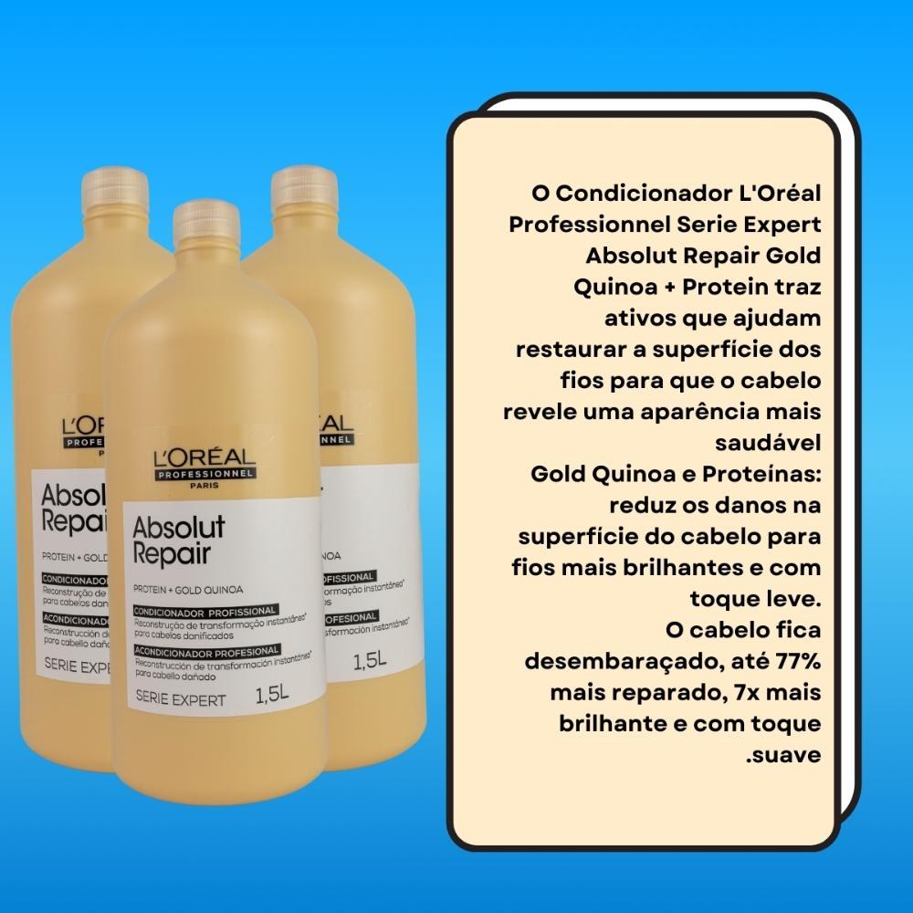 L'Oréal Professionnel Absolut Gold Kit - 3 Condicionadores 1,5L — imagem 3 | Drogaria Taveira