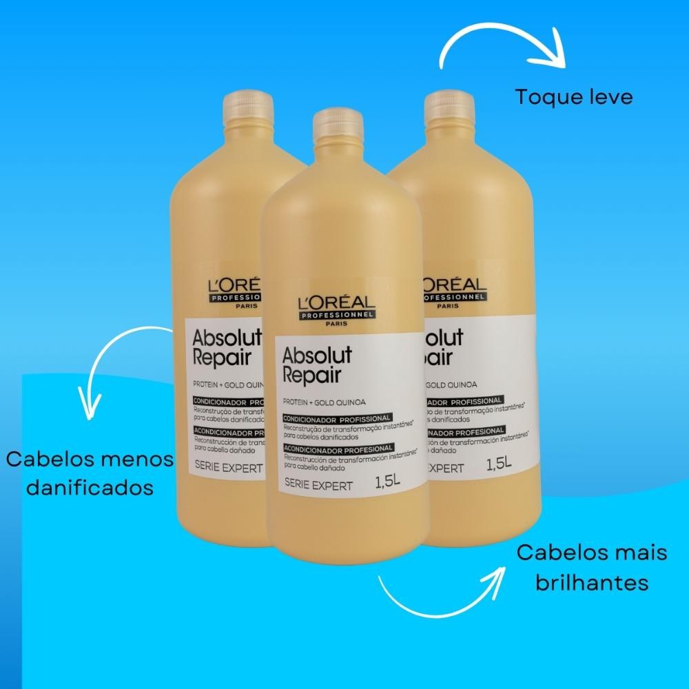 L'Oréal Professionnel Absolut Gold Kit - 3 Condicionadores 1,5L — imagem 4 | Drogaria Taveira