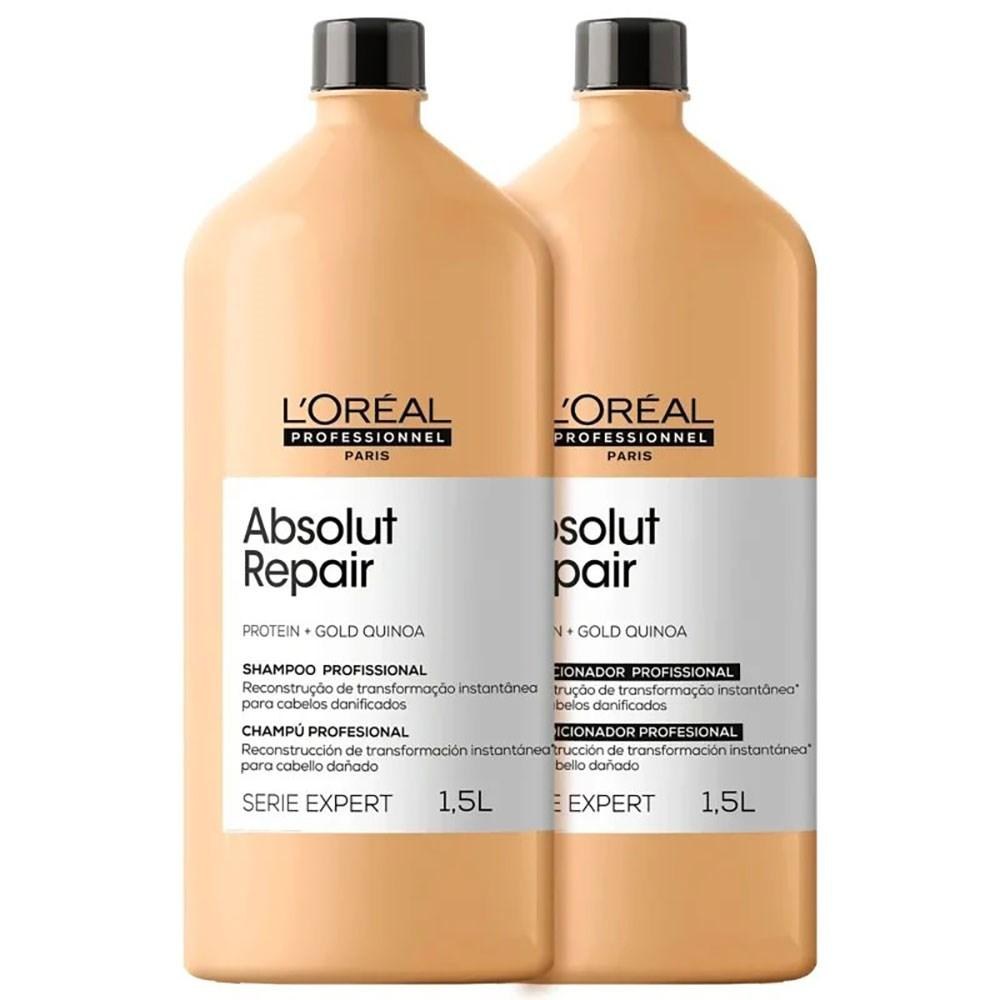 L'Oréal Professionnel Absolut Repair Gold Quinoa - Shampoo 1,5L + Condicionador 1,5L — imagem 2 | Drogaria Taveira