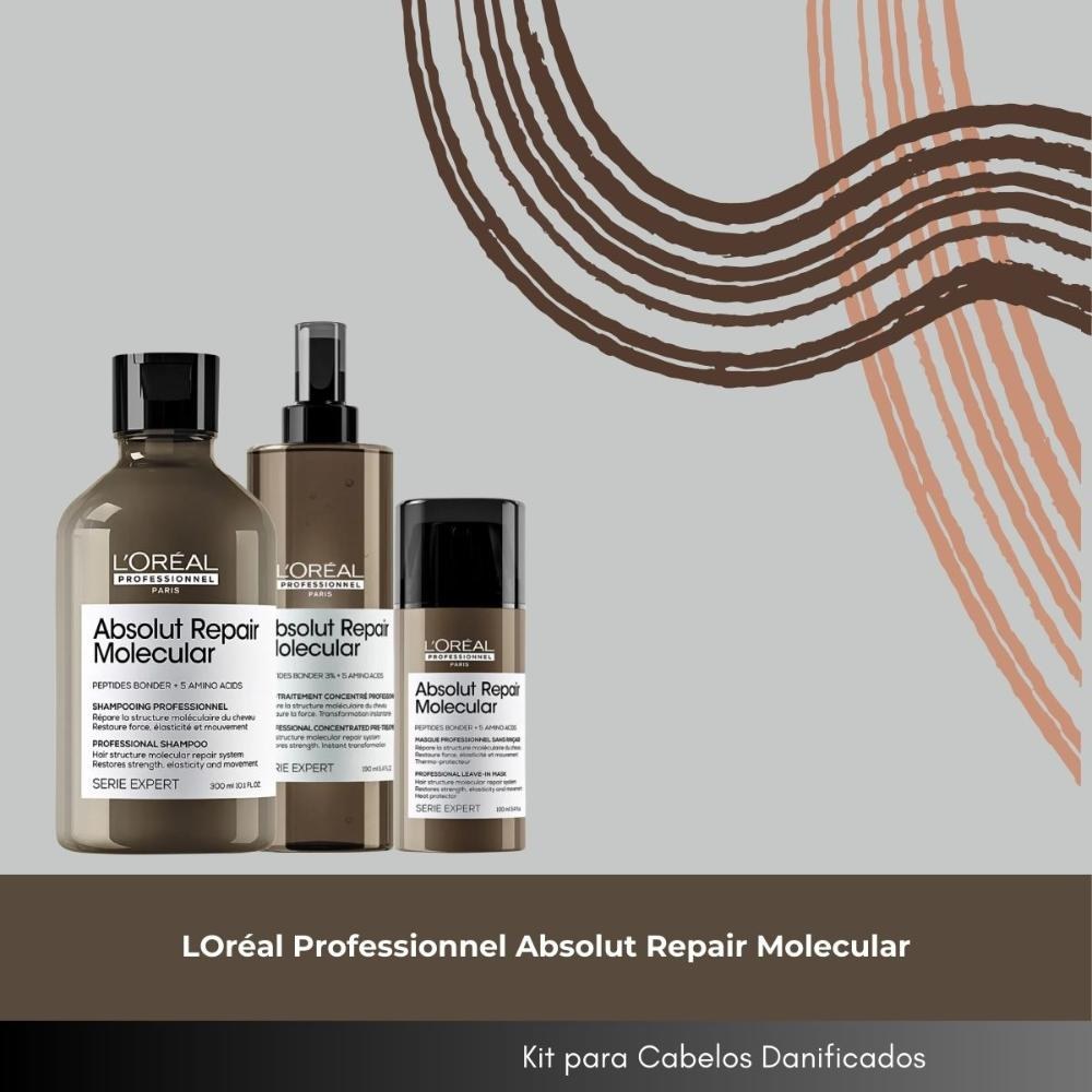 L’Oréal Professionnel Absolut Repair Molecular - Leave-in - Kit 3 Produtos — imagem 2 | Drogaria Taveira