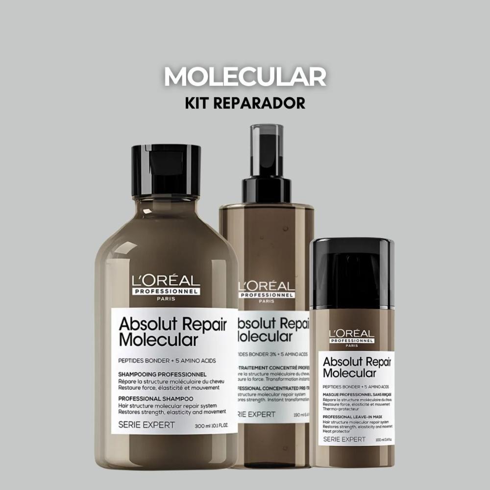 L’Oréal Professionnel Absolut Repair Molecular - Leave-in - Kit 3 Produtos — imagem 3 | Drogaria Taveira