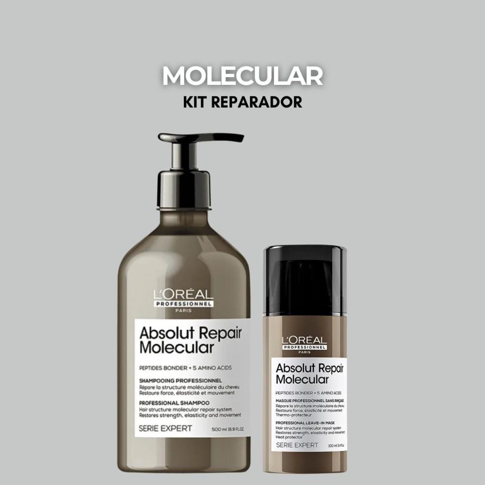 L'Oréal Professionnel Absolut Repair Molecular - Shampoo 500ml e Máscara Leave-in 100ml — imagem 3 | Drogaria Taveira