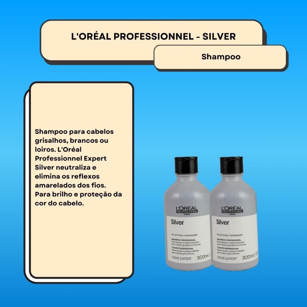 L’Oréal Professionnel Silver - Kit 2 Shampoo 300ml — imagem 2 | Drogaria Taveira