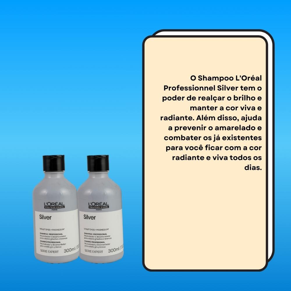 L’Oréal Professionnel Silver - Kit 2 Shampoo 300ml — imagem 3 | Drogaria Taveira
