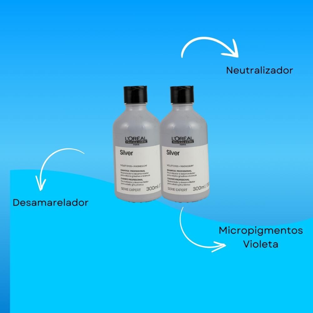 L’Oréal Professionnel Silver - Kit 2 Shampoo 300ml — imagem 4 | Drogaria Taveira