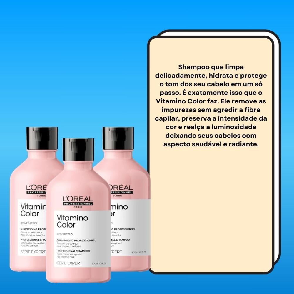 L'Oréal Professionnel Vitamino Color - Kit 3 Shampoo 300ml — imagem 4 | Drogaria Taveira
