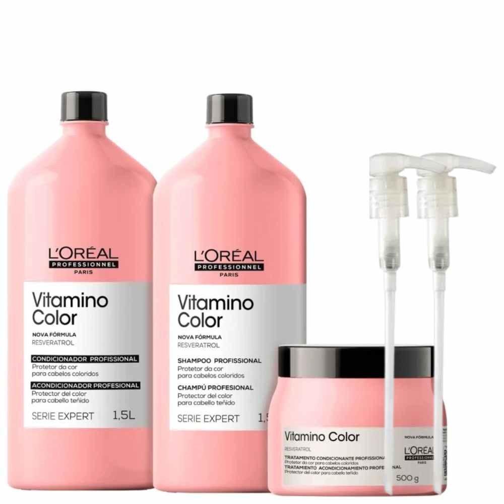 L'Oréal Professionnel Vitamino Color Shampoo + Condicionador 1,5L + Máscara 500g — imagem 2 | Drogaria Taveira