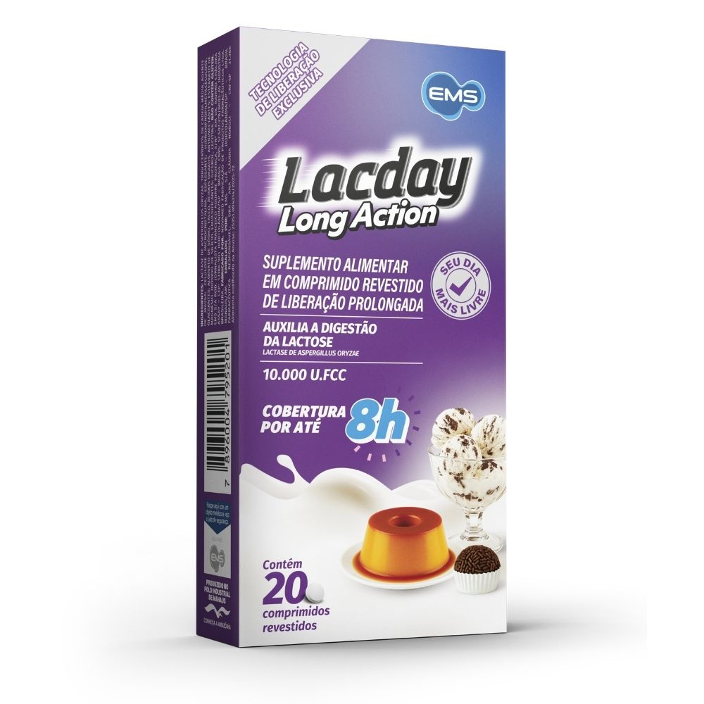Lacday Long Action 10.000 U.Fcc 20 Comprimidos Revestidos — Lacday | Drogaria Taveira
