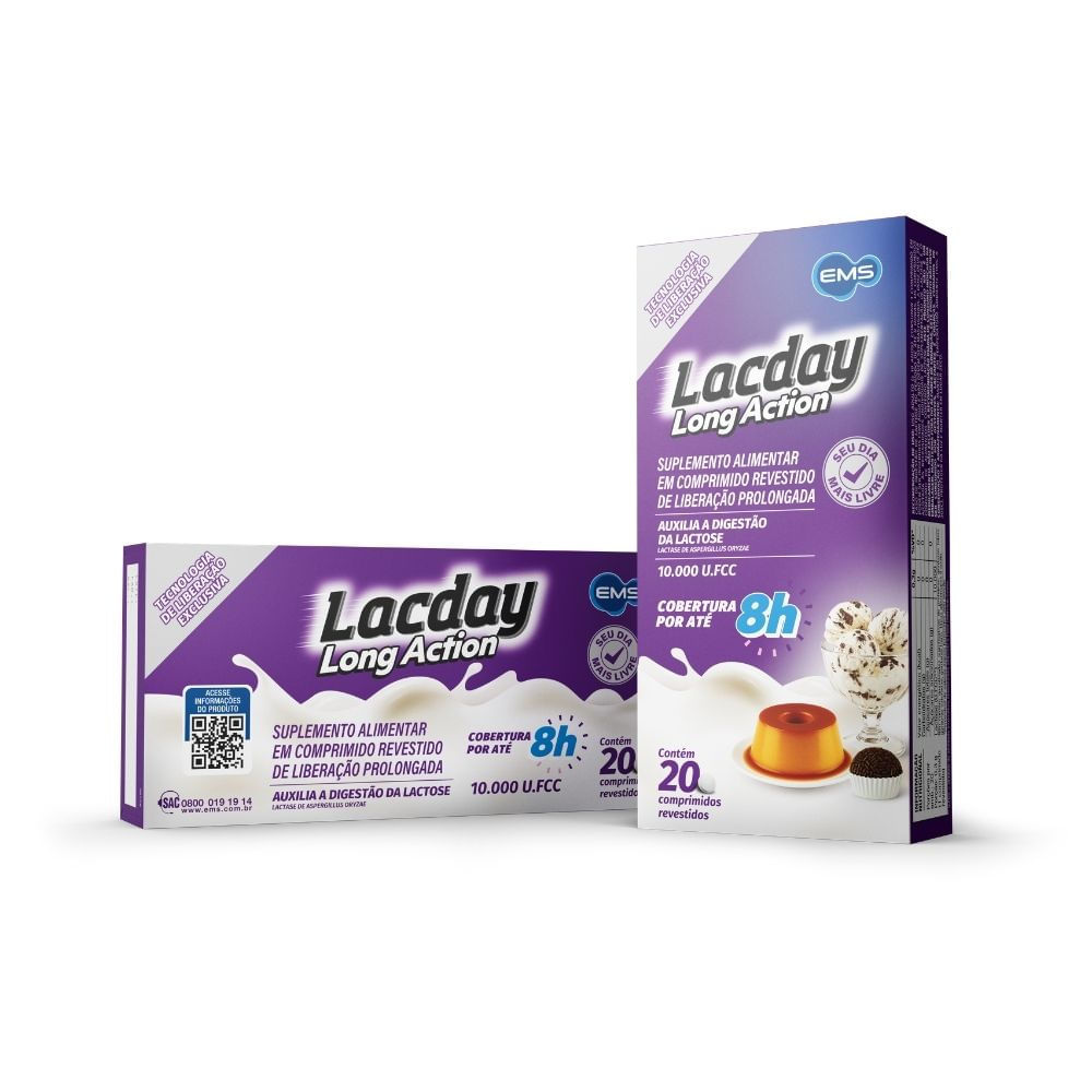 Lacday Long Action 10.000 U.Fcc 20 Comprimidos Revestidos — imagem 2 | Drogaria Taveira