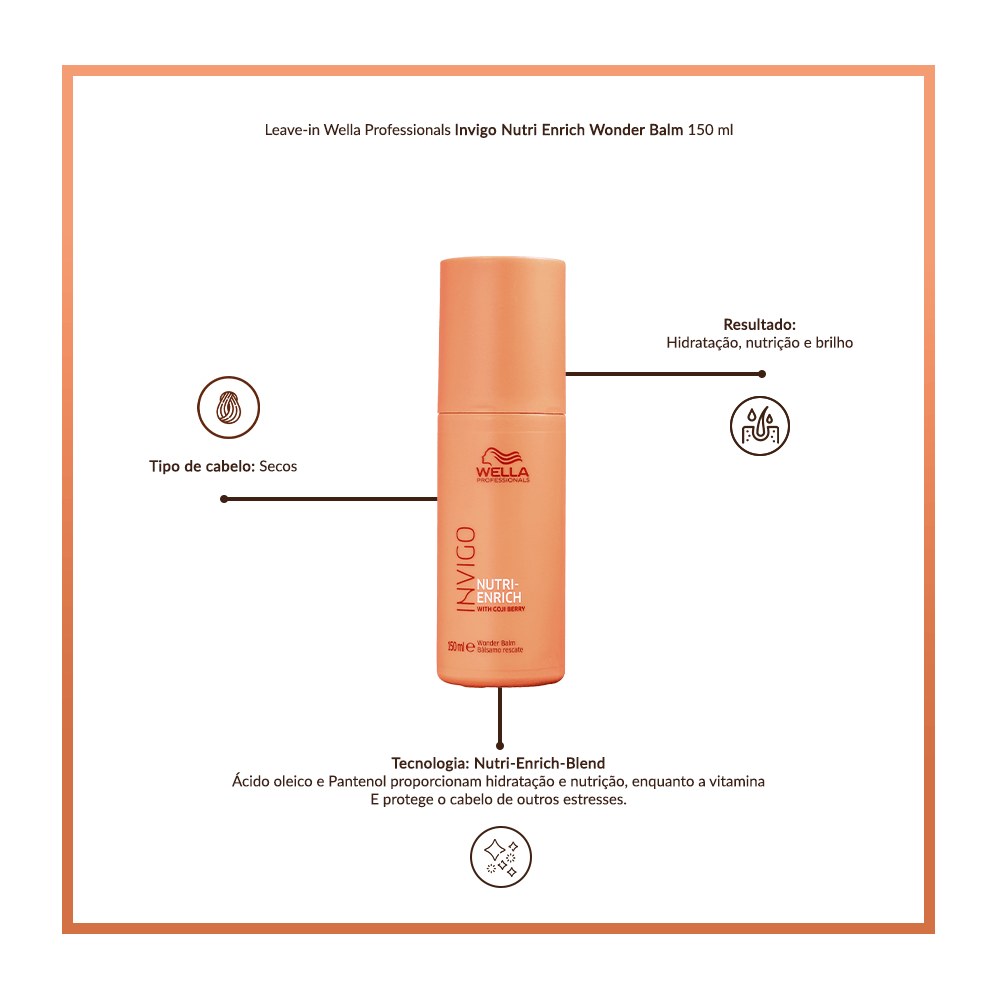 Leave-in Wella Professionals Invigo Nutri Enrich Wonder Balm 150 ml — imagem 3 | Drogaria Taveira