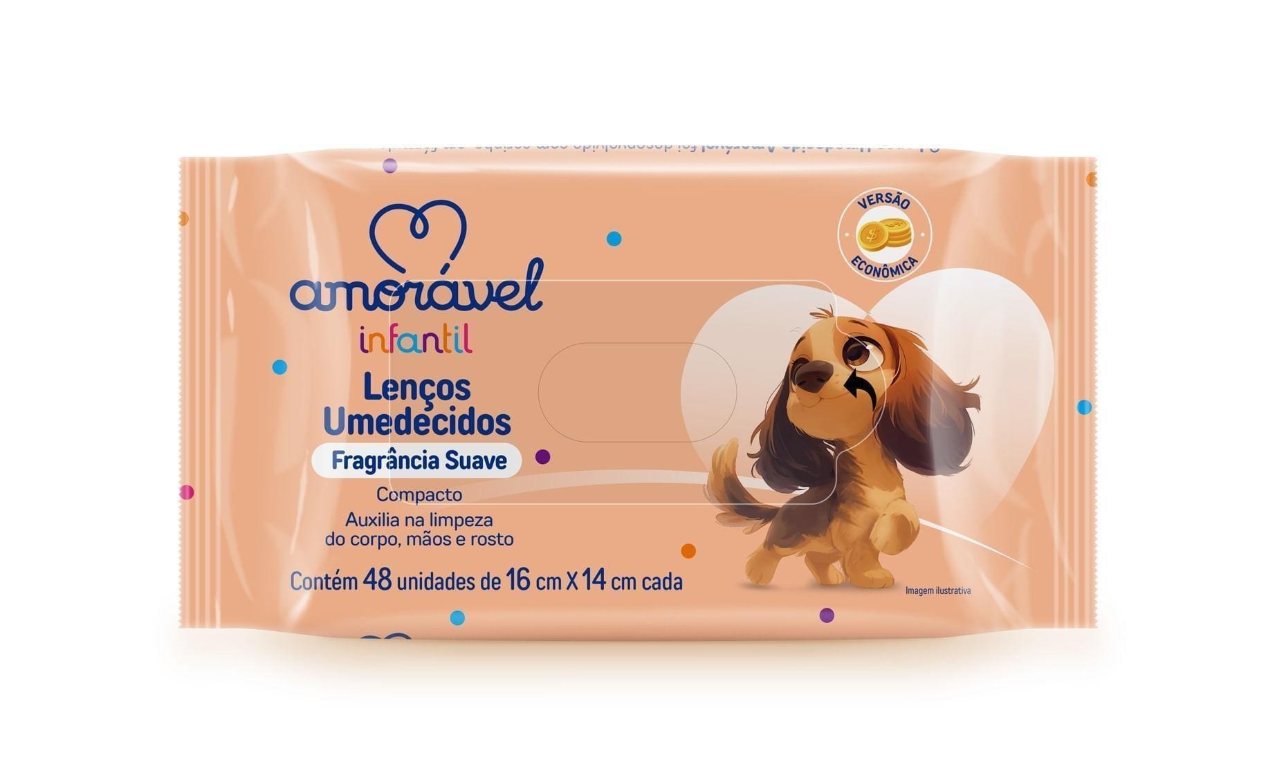 Lenço Umedecido Amorável Suave 48 Unidades — Amoravel | Drogaria Taveira