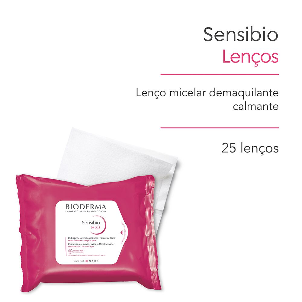 Lenços Micelares Faciais Bioderma Sensibio H2O 25 Unidades — imagem 2 | Drogaria Taveira
