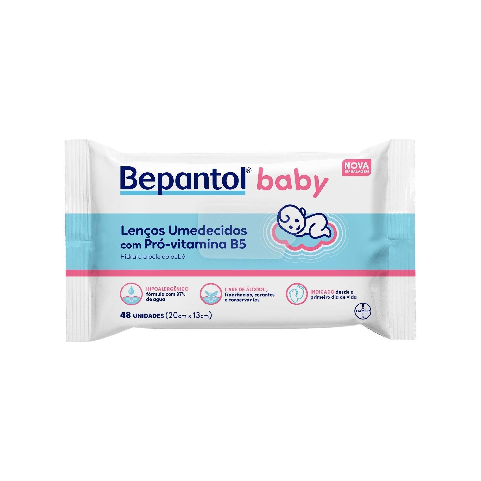 Lenços Umedecidos Bepantol Baby Sem Fragrância com Pró-Vitamina B5 Hipoalergênico 48 Unidades — Bepantol | Drogaria Taveira