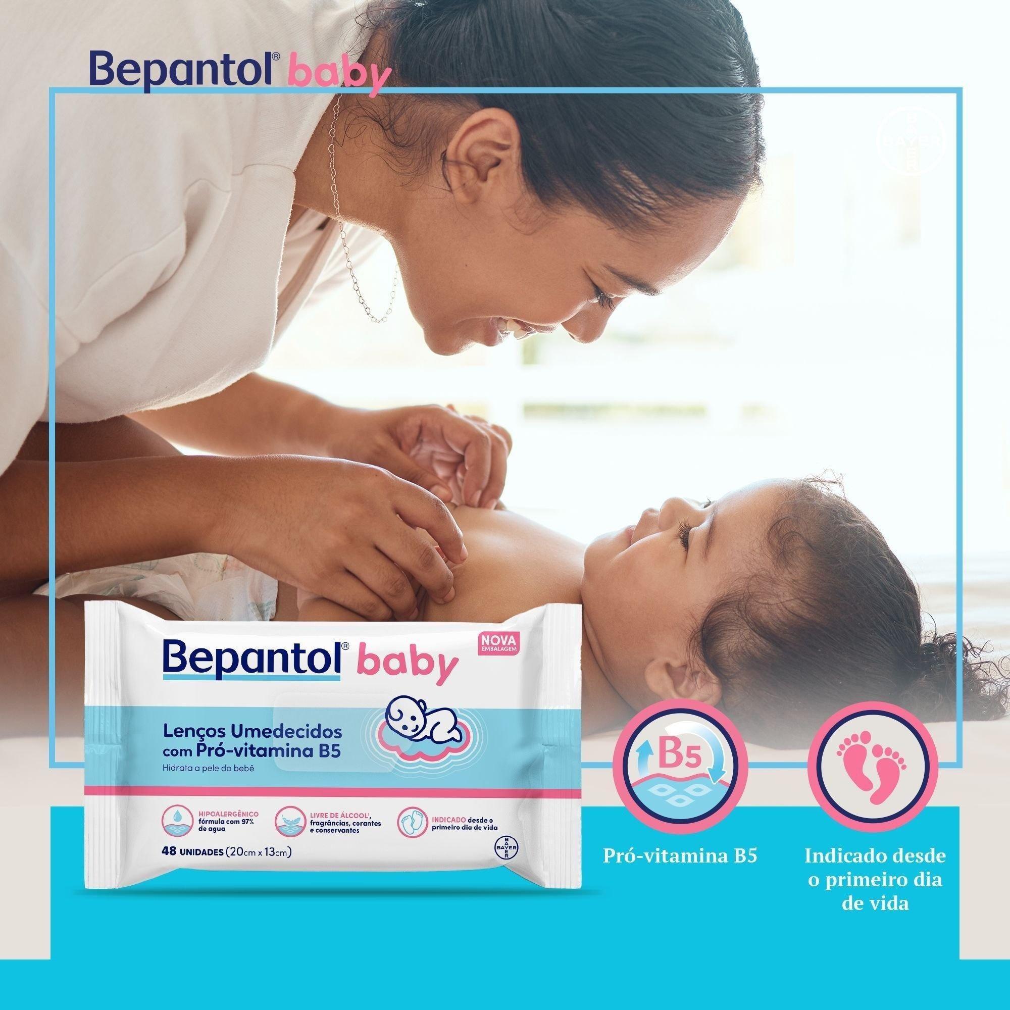 Lenços Umedecidos Bepantol Baby Sem Fragrância com Pró-Vitamina B5 Hipoalergênico 48 Unidades — imagem 3 | Drogaria Taveira