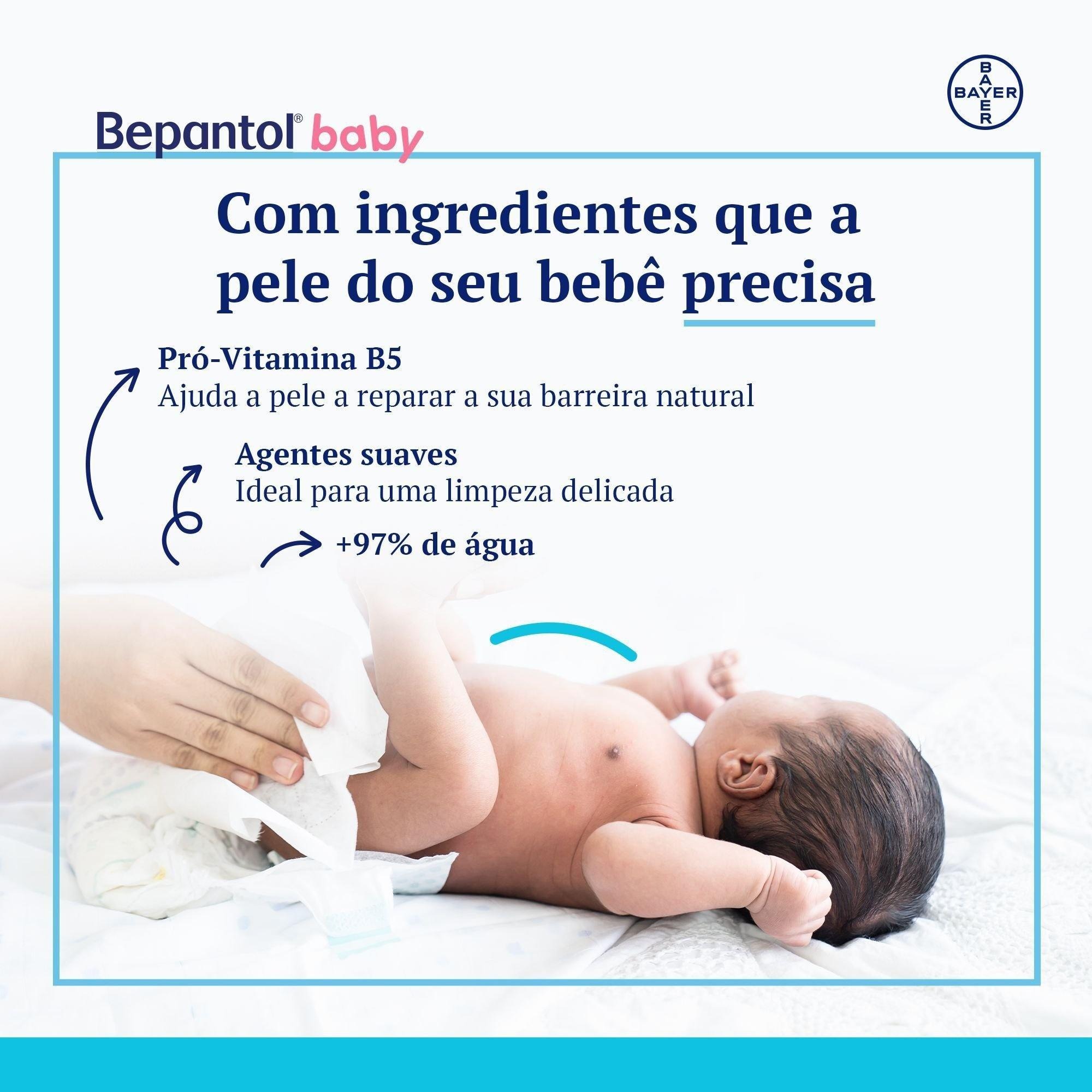 Lenços Umedecidos Bepantol Baby Sem Fragrância com Pró-Vitamina B5 Hipoalergênico 48 Unidades — imagem 4 | Drogaria Taveira