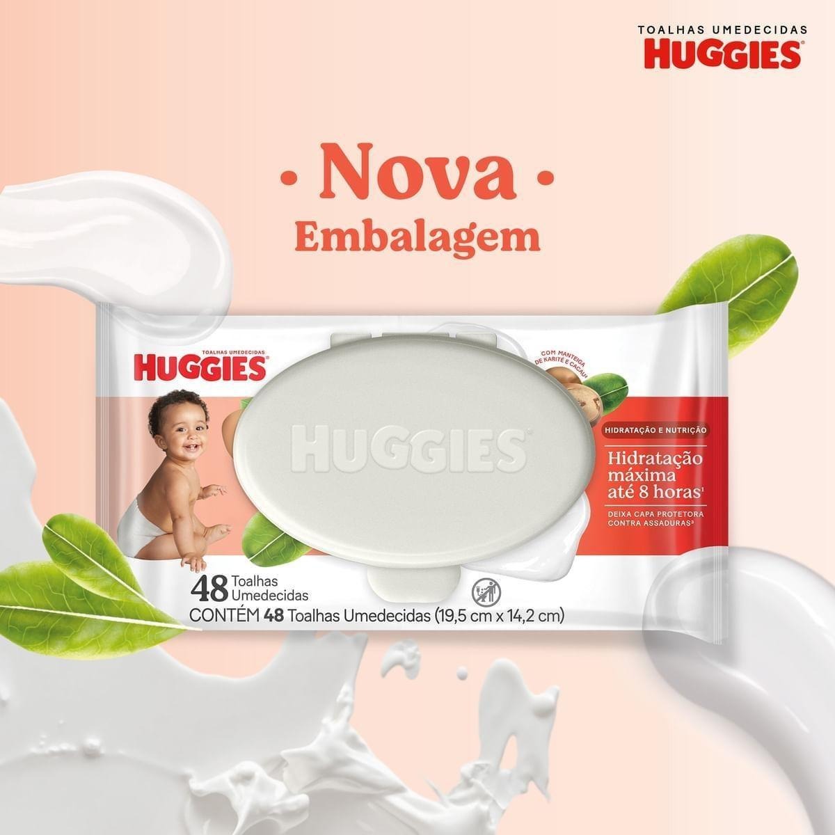Lenços Umedecidos Huggies Hidratação e Nutrição Contra Assaduras 192 Unidades — imagem 2 | Drogaria Taveira