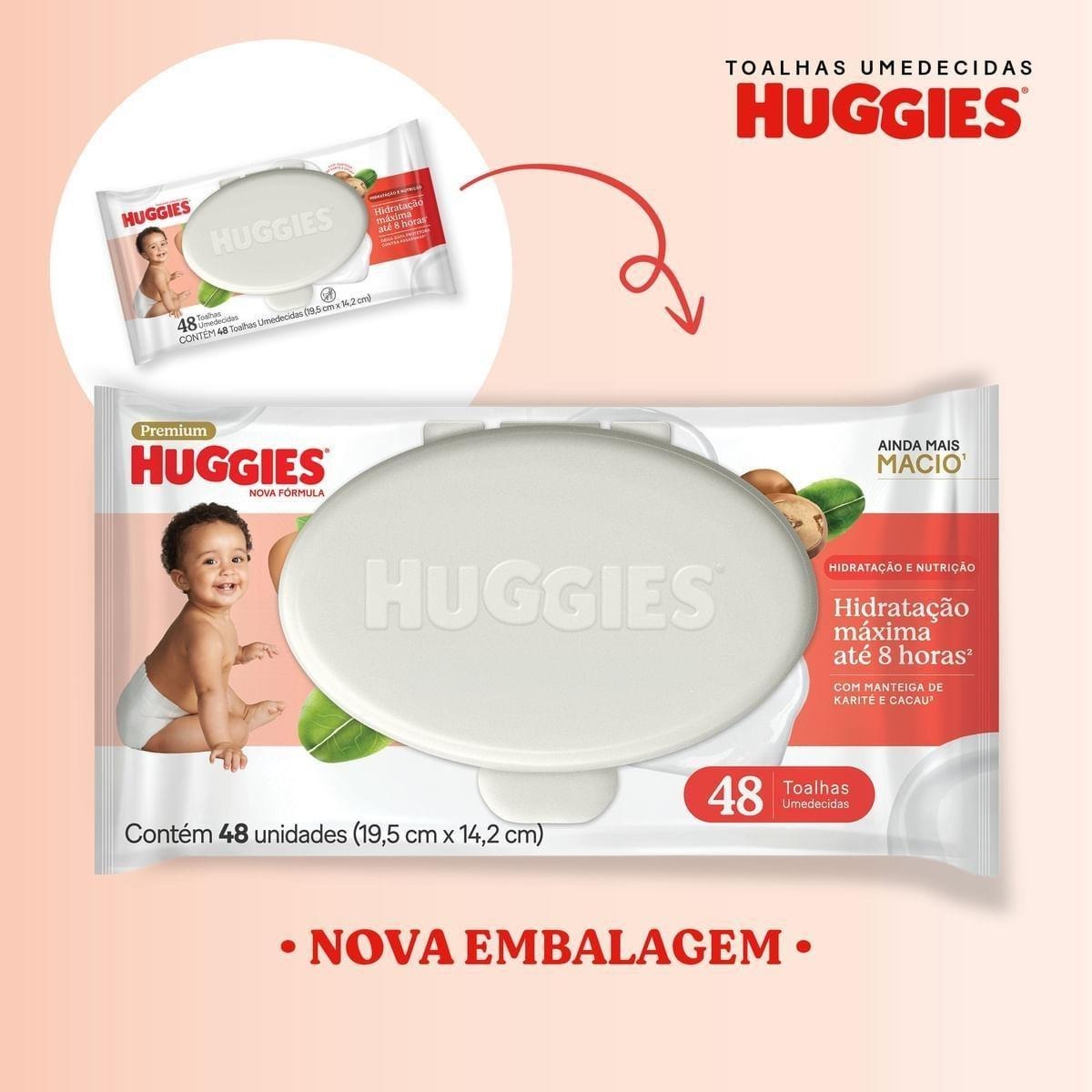 Lenços Umedecidos Huggies Hidratação e Nutrição Contra Assaduras 192 Unidades — imagem 3 | Drogaria Taveira