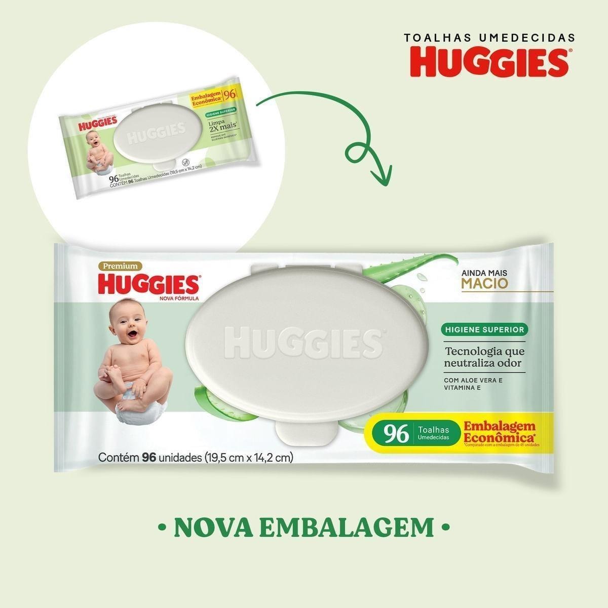 Lenços Umedecidos Huggies Higiene Superior Limpam 2x Mais 192 Unidades — imagem 2 | Drogaria Taveira