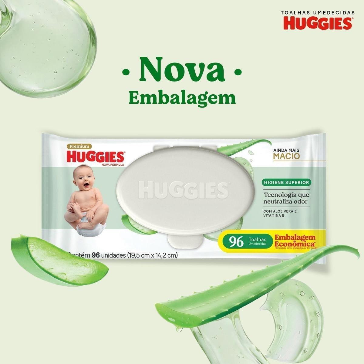 Lenços Umedecidos Huggies Higiene Superior Limpam 2x Mais 192 Unidades — imagem 3 | Drogaria Taveira