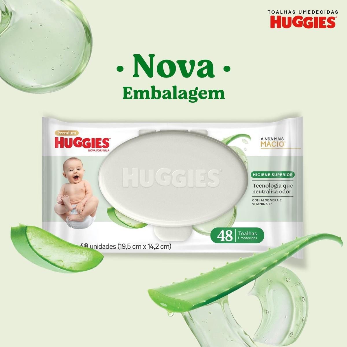 Lenços Umedecidos Huggies Higiene Superior Limpam 2x Mais 48 Unidades — imagem 3 | Drogaria Taveira