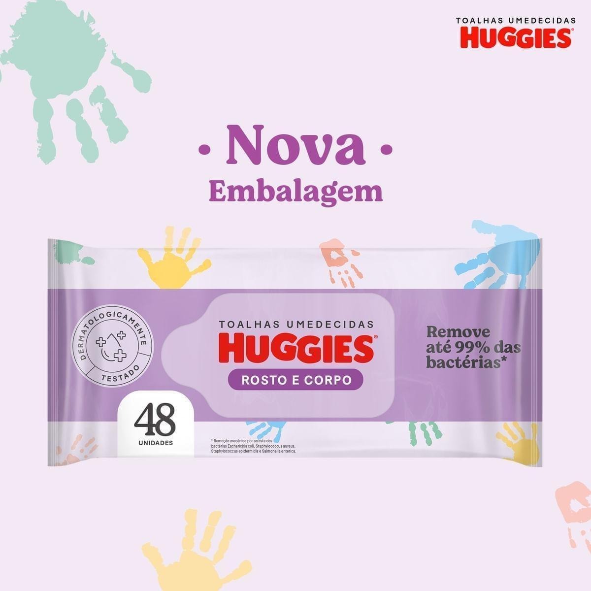 Lenços Umedecidos Huggies Rosto e Corpo Limpeza 4 x 48 Un — imagem 2 | Drogaria Taveira