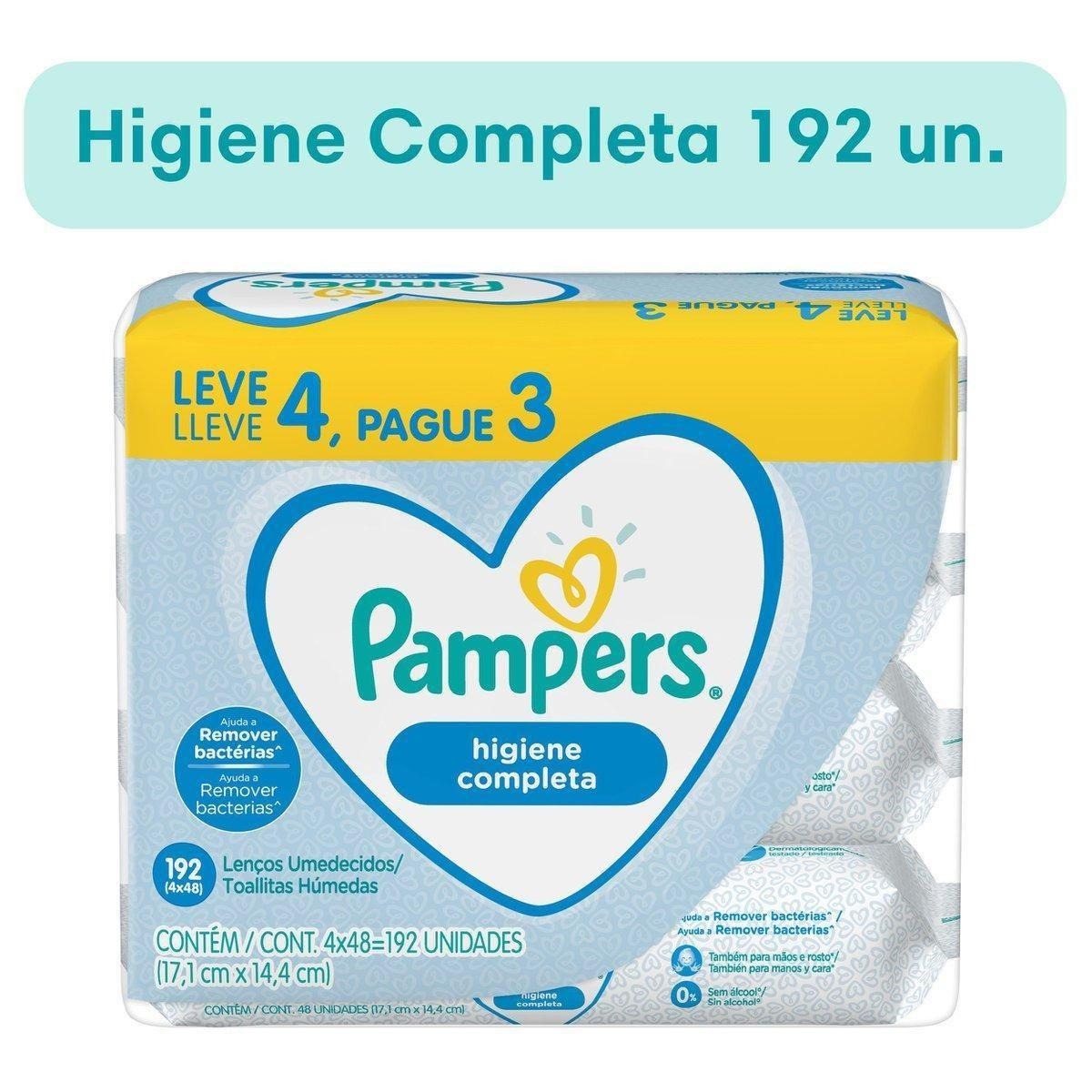 Lenços Umedecidos Pampers Higiene Completa Sem Álcool e Sem Perfume 48 Unidades Leve 4 Pague 3 — imagem 2 | Drogaria Taveira