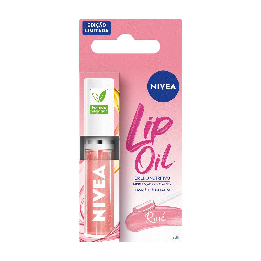 Lip OIl Nivea Brilho Nutritivo Rosé 5,5ml — Nivea | Drogaria Taveira