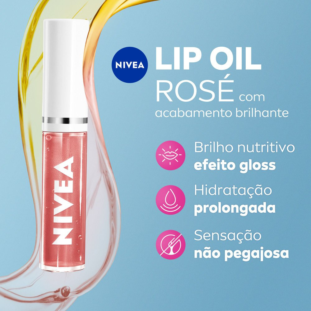 Lip OIl Nivea Brilho Nutritivo Rosé 5,5ml — imagem 2 | Drogaria Taveira