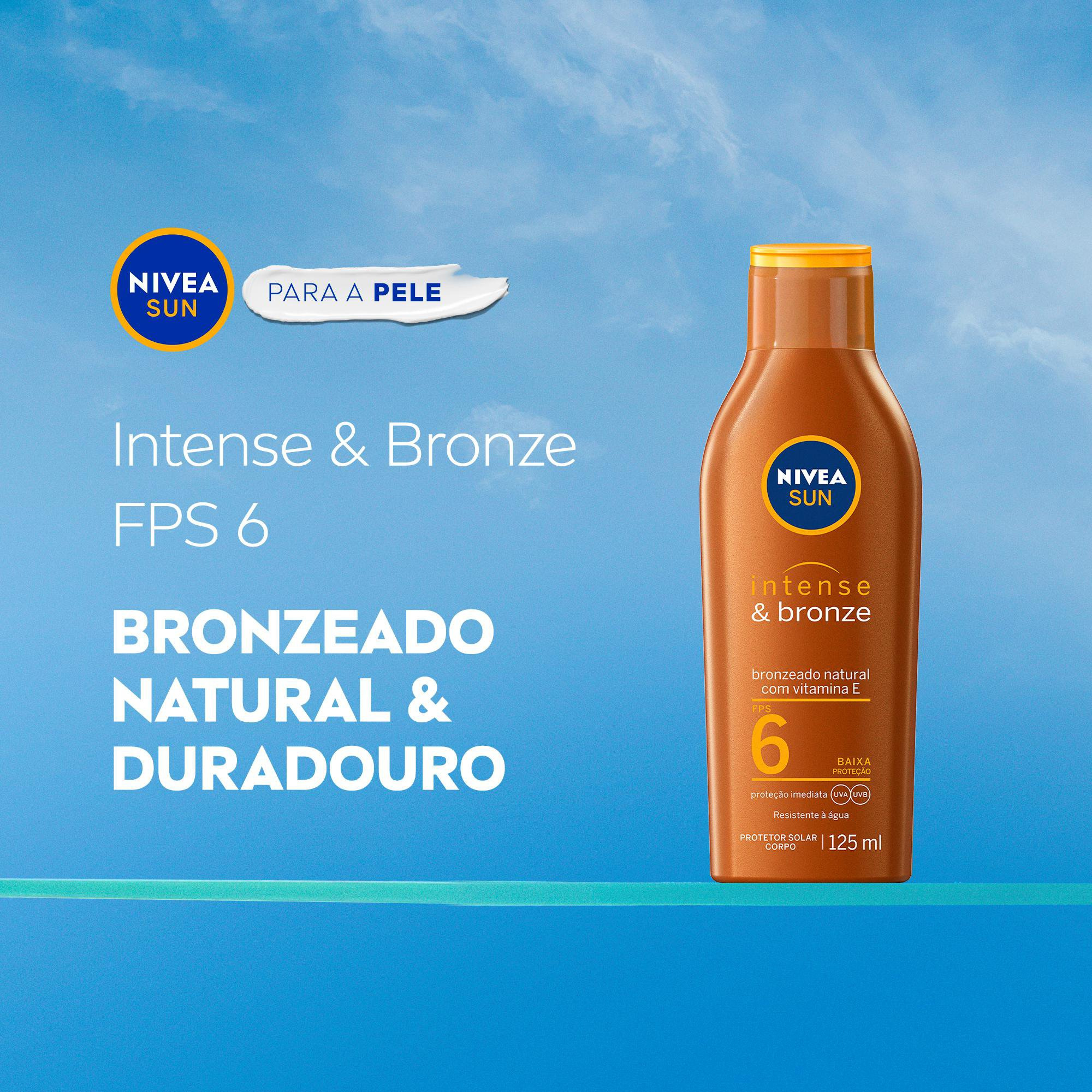 Loção Bronzeadora Nivea Sun Intense & Bronze Resistente à Água FPS6 125ml — imagem 3 | Drogaria Taveira