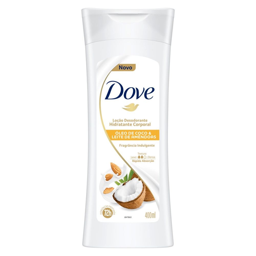 Loção Corporal Dove Hidratante Óleo de Coco e Leite de Amêndoas 72h 400ml — imagem 2 | Drogaria Taveira