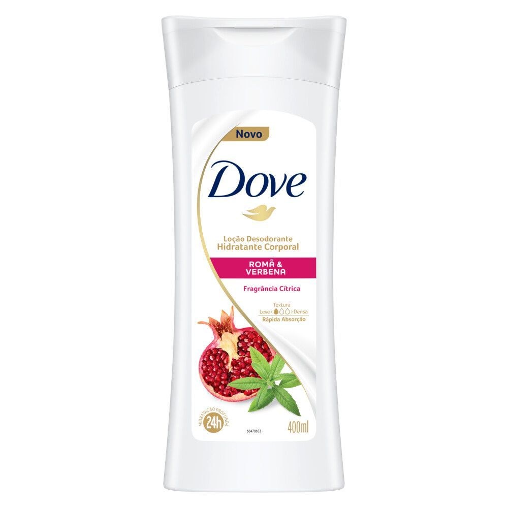 Loção Corporal Dove Romã e Verbena Hidratante Desodorante 24h 400ml — imagem 2 | Drogaria Taveira