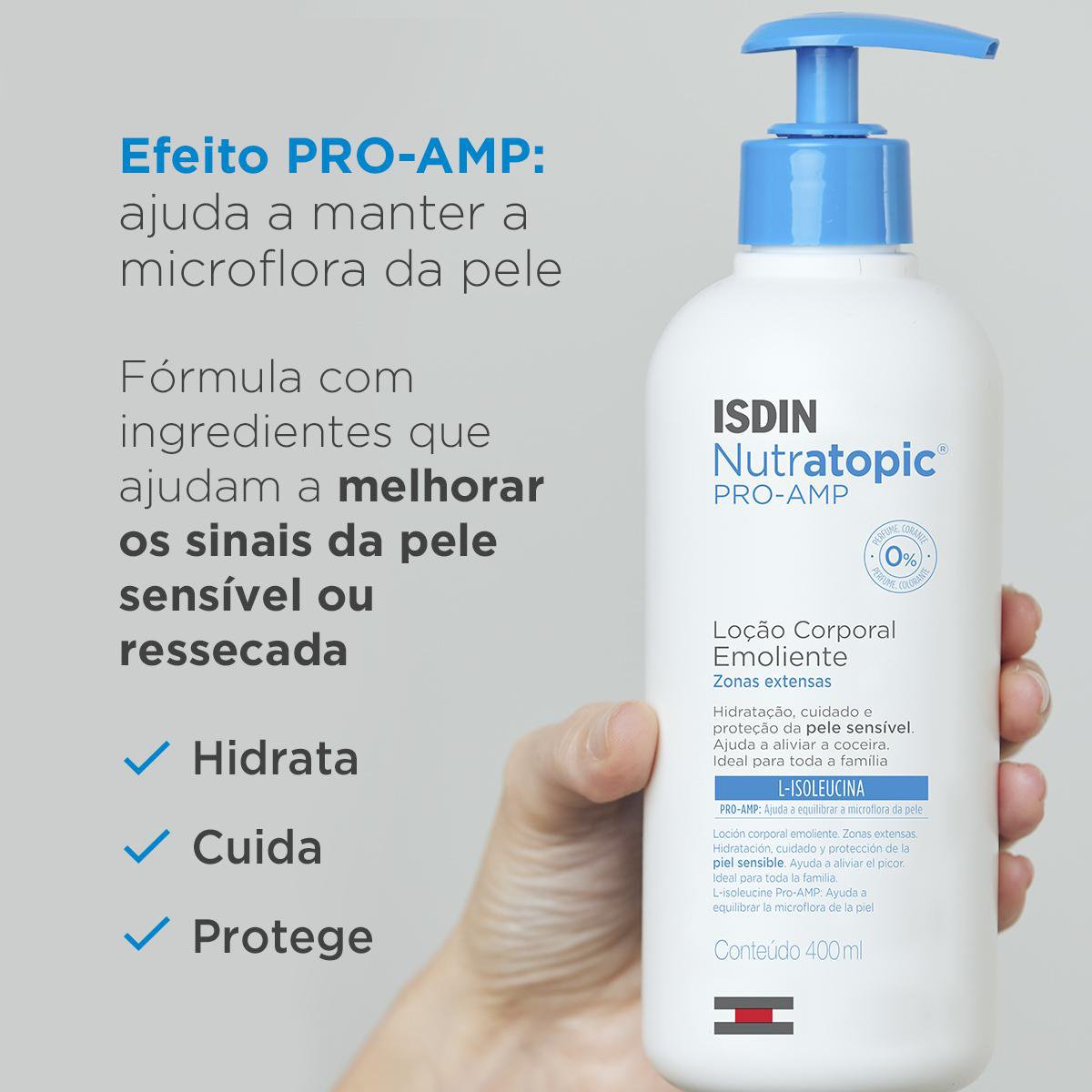 Loção Corporal ISDIN Nutratopic Pro-AMP Pele Atópica 400ml — imagem 2 | Drogaria Taveira