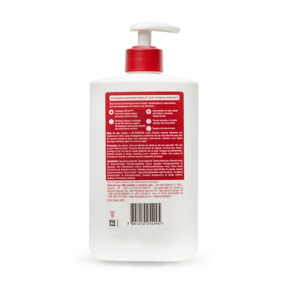 Loção Corporal Neutrogena Norwegian Formula Hidratante Intensiva Sem Fragrância 400ml — imagem 3 | Drogaria Taveira