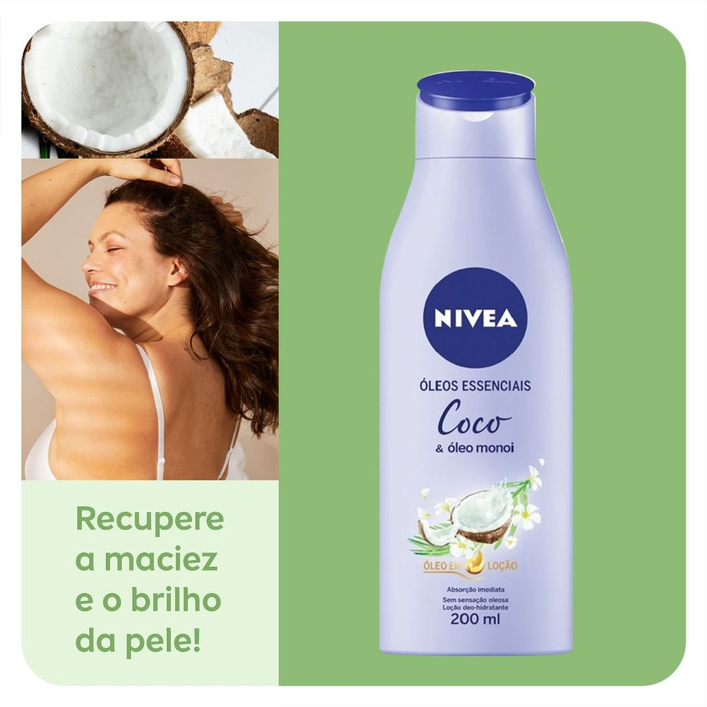 Loção Corporal Nivea Óleos Essenciais Coco e Óleo Monoi 200ml — imagem 2 | Drogaria Taveira