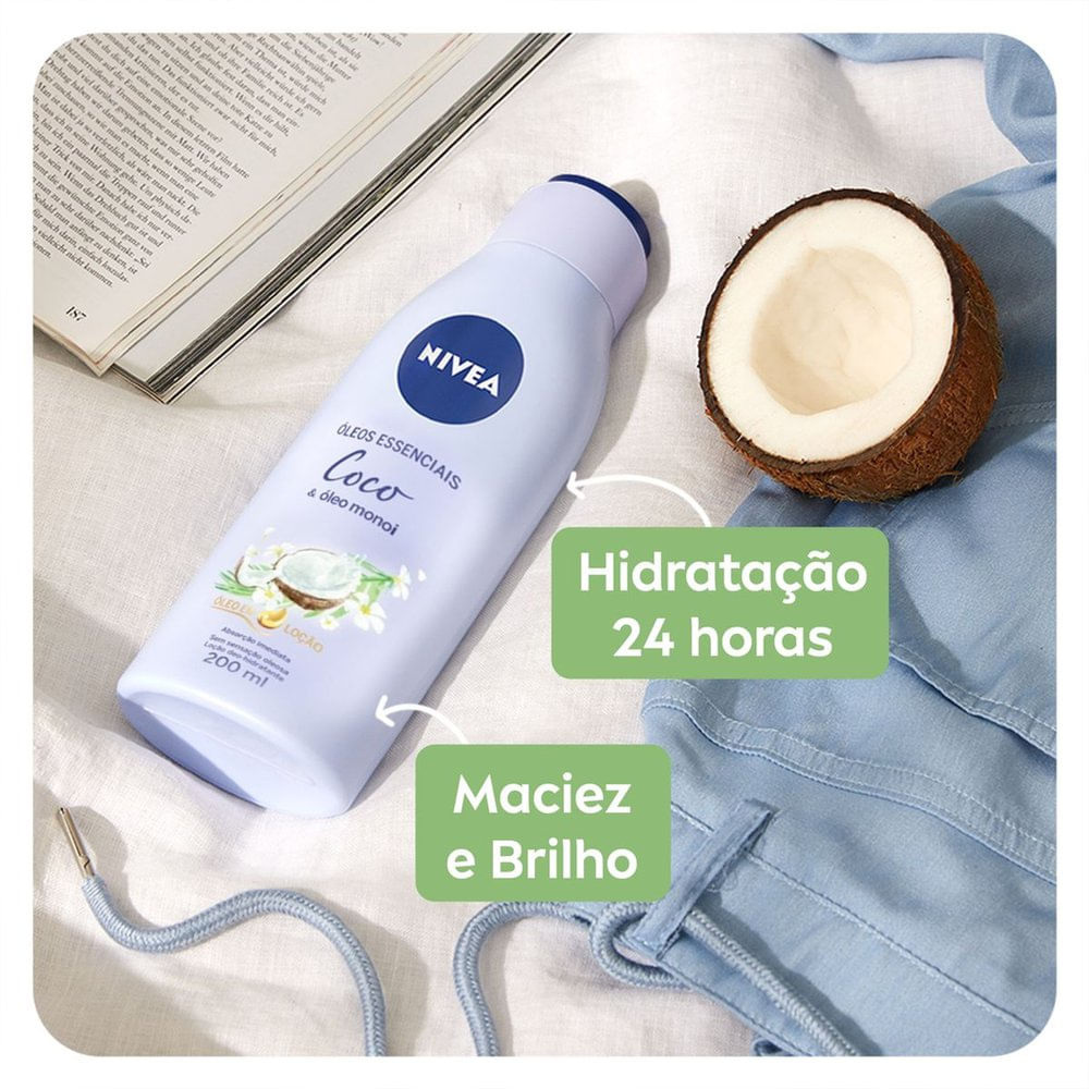 Loção Corporal Nivea Óleos Essenciais Coco e Óleo Monoi 200ml — imagem 3 | Drogaria Taveira