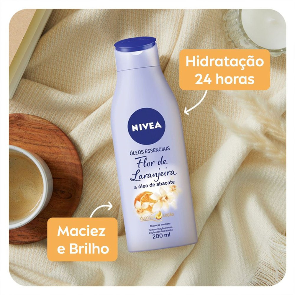 Loção Corporal Nivea Óleos Essenciais Hidratante Flor de Laranjeira e Óleo de Abacate 200ml — imagem 3 | Drogaria Taveira