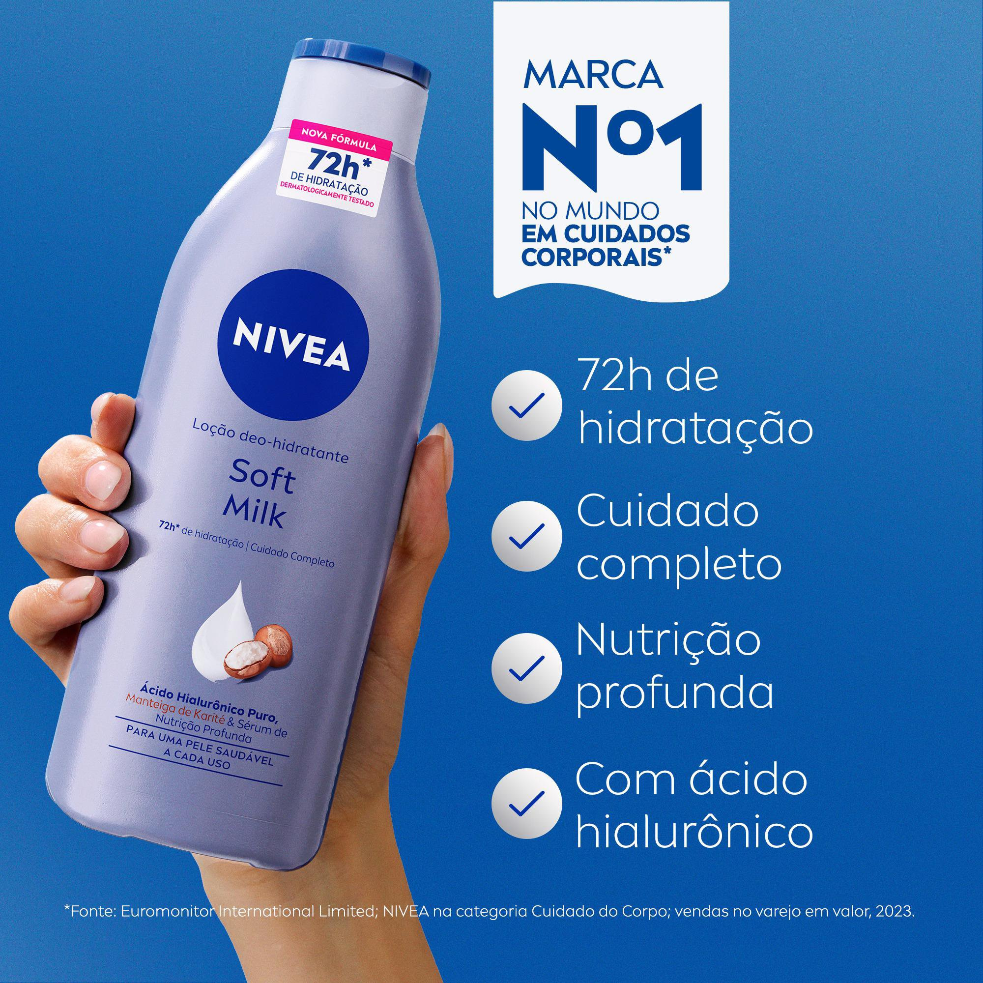 Loção Corporal Nivea Soft Milk Hidratante Pele Seca com Manteiga de Karité 400ml — imagem 3 | Drogaria Taveira
